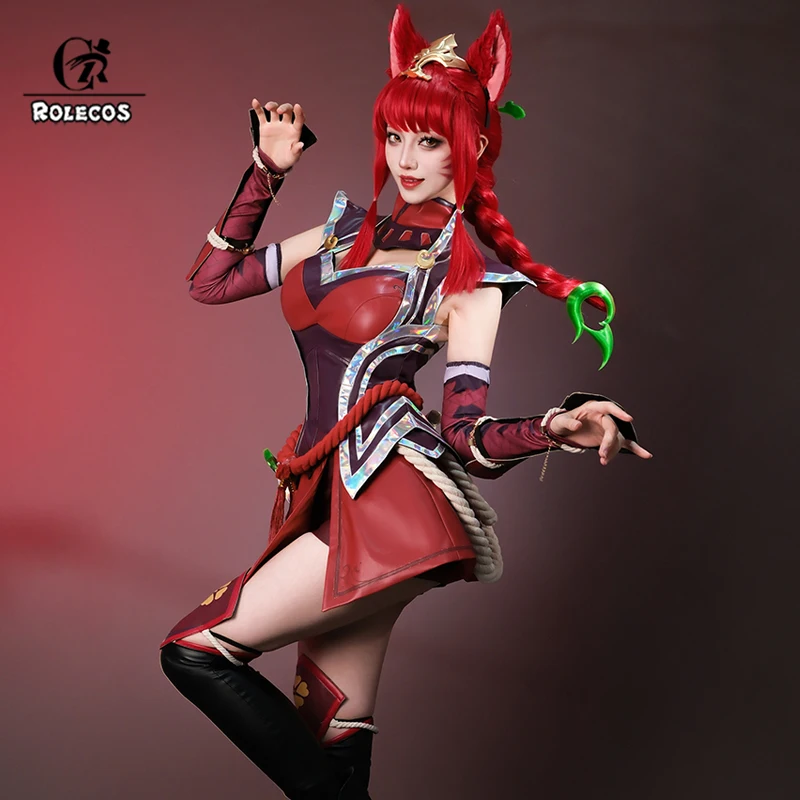 ROLECOS Game LOL Foxfire Ahri Cosplay Costume LOL ASU Nine Tailed Fox Ahri Roleplay Halloween Sexy Women Dress Outfit Fullset
ROLECOS Game LOL Foxfire Ahri Cosplay Costume LOL ASU Nine Tailed Fox Ahri Roleplay Halloween Sexy Women Dress Outfit Fullset