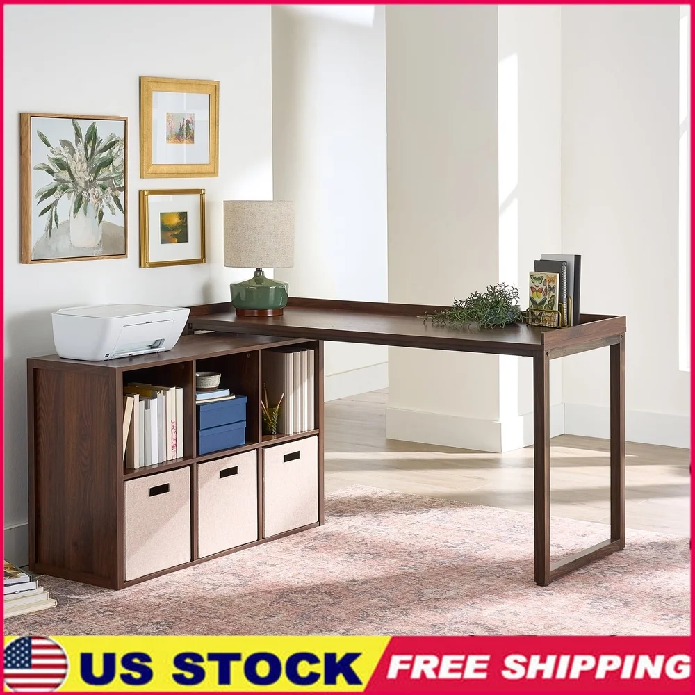 Modular L Desk with 6 Cube Storage Organizer Corner Workstation Home Office Wide Desktop with Built In Cable Management
Modular L Desk with 6 Cube Storage Organizer Corner Workstation Home Office Wide Desktop with Built In Cable Management