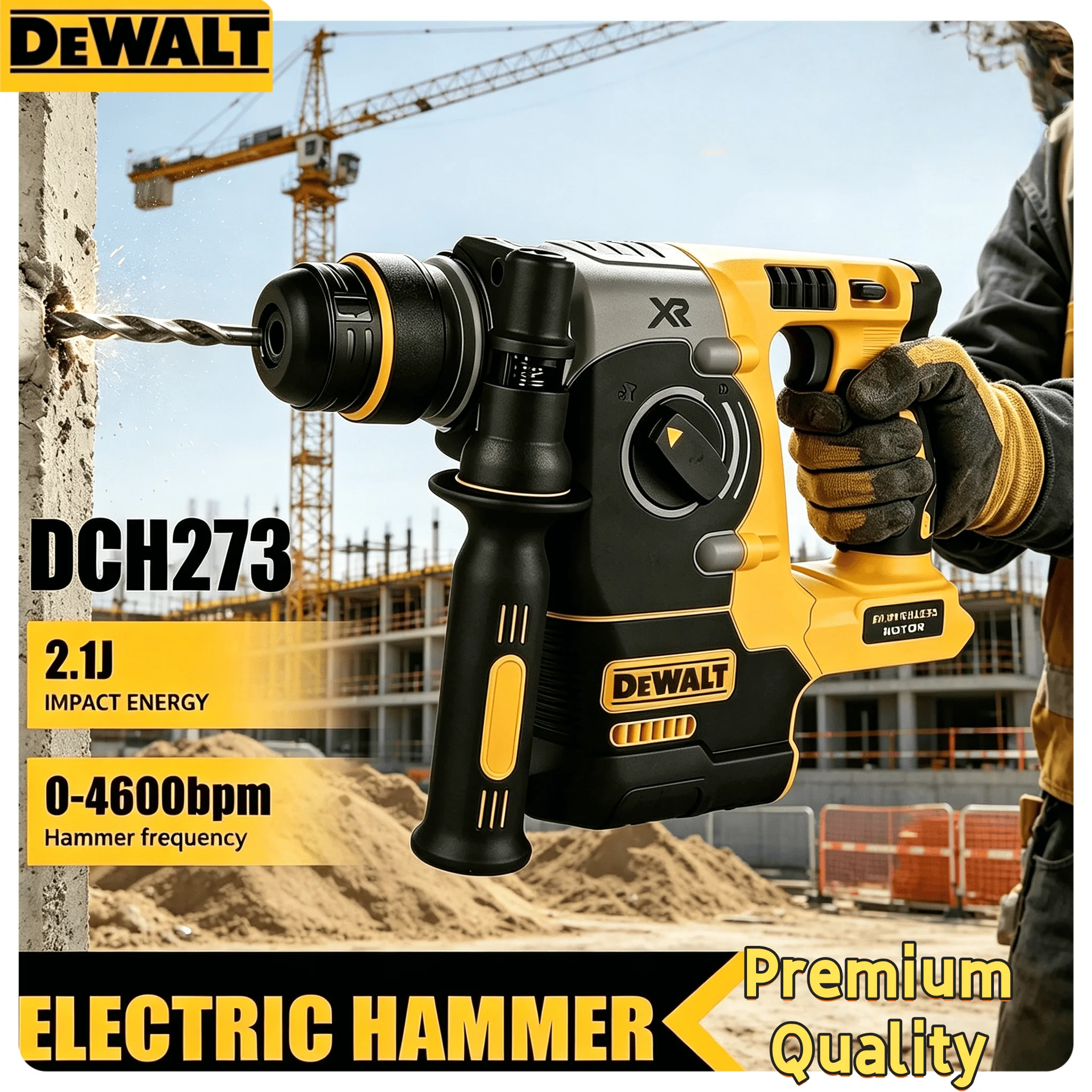 DEWALT DCH273 20V Brushless Rotary Hammer, 2.1J Impact Energy SDS Plus Electric Hammer for Concrete Brick Stone Drilling
DEWALT DCH273 20V Brushless Rotary Hammer, 2.1J Impact Energy SDS Plus Electric Hammer for Concrete Brick Stone Drilling
