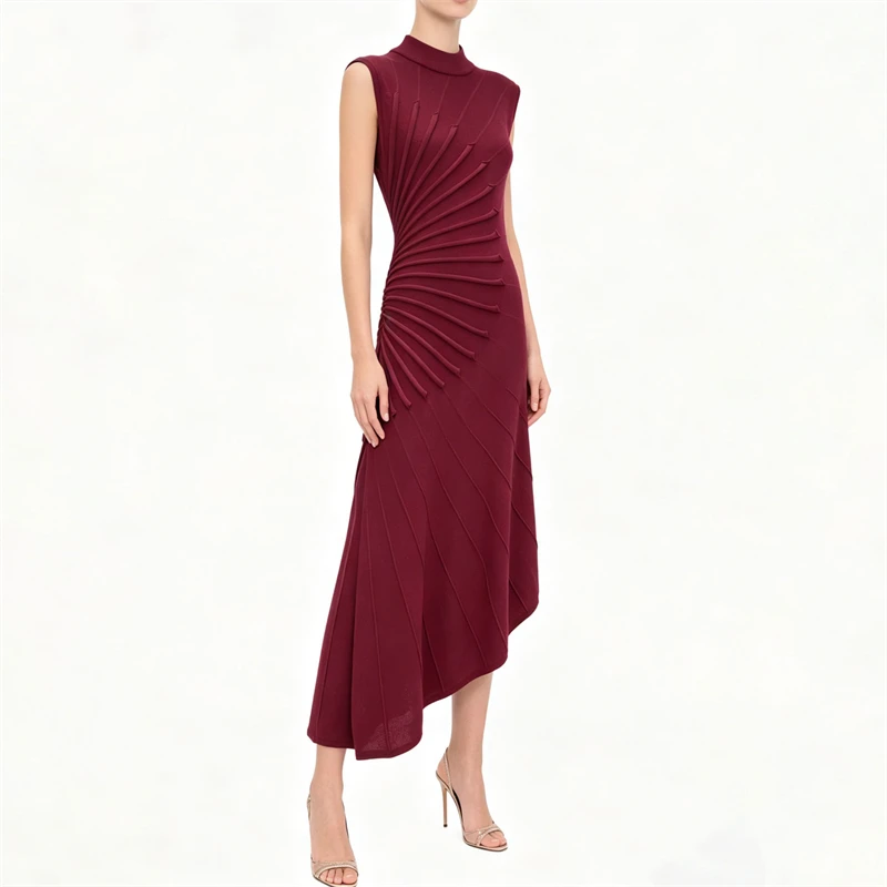 Spring/Summer 2026 High-Quality Asymmetrical Knitted Knot Sculpture-Style Sleeveless Dress Slimming Elastic Fitted Vest Skirt
Spring/Summer 2026 High-Quality Asymmetrical Knitted Knot Sculpture-Style Sleeveless Dress Slimming Elastic Fitted Vest Skirt
