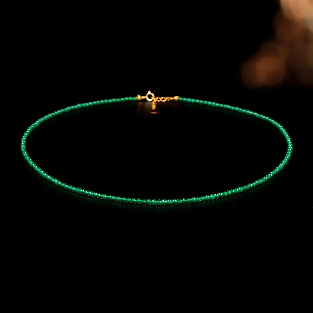 Pure 18K Gold Necklace Natural green agate AU750 Fine Jewelry Party Wedding Gift Gift For Women
Pure 18K Gold Necklace Natural green agate AU750 Fine Jewelry Party Wedding Gift Gift For Women