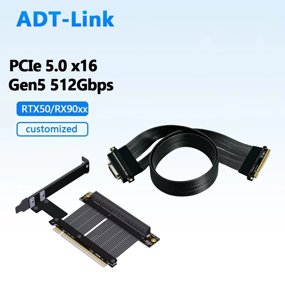 PCIe 5.0 x16 Gen5 Low-Profile GPU Riser Cable 512Gbps High-Speed Graphics Card Extension 5-100cm for RTX 50 AMD RX 90xx Series
PCIe 5.0 x16 Gen5 Low-Profile GPU Riser Cable 512Gbps High-Speed Graphics Card Extension 5-100cm for RTX 50 AMD RX 90xx Series