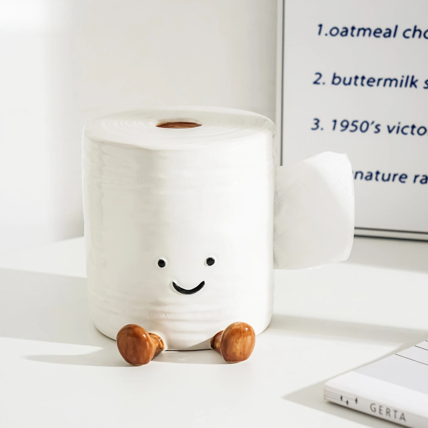 Cute Roll Paper Tissue Box Holder Home Decor Premium Desktop Tissue Dispenser for Living Room
Cute Roll Paper Tissue Box Holder Home Decor Premium Desktop Tissue Dispenser for Living Room