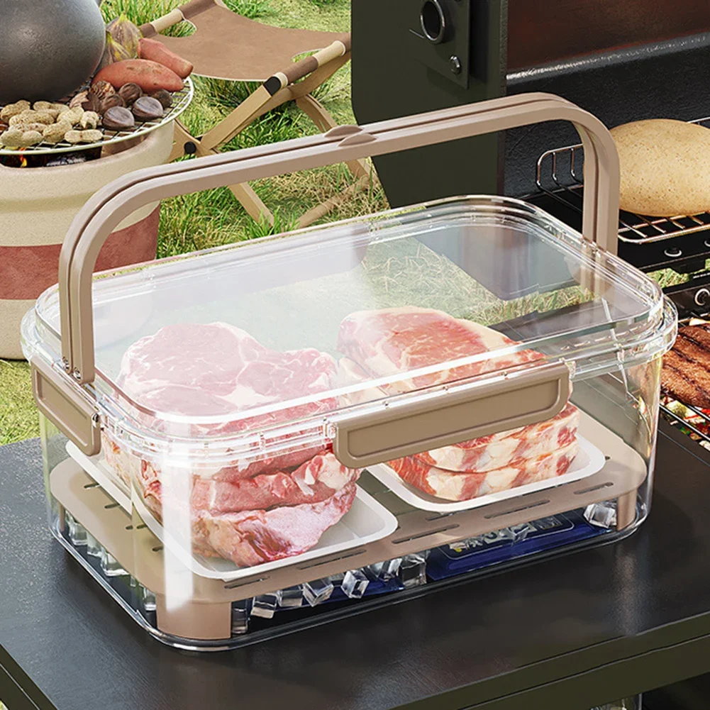 Portable Food Storage Container Large Capacity Airtight Freshness Box with Drain Plate for Outdoor Picnic Camping Use
Portable Food Storage Container Large Capacity Airtight Freshness Box with Drain Plate for Outdoor Picnic Camping Use