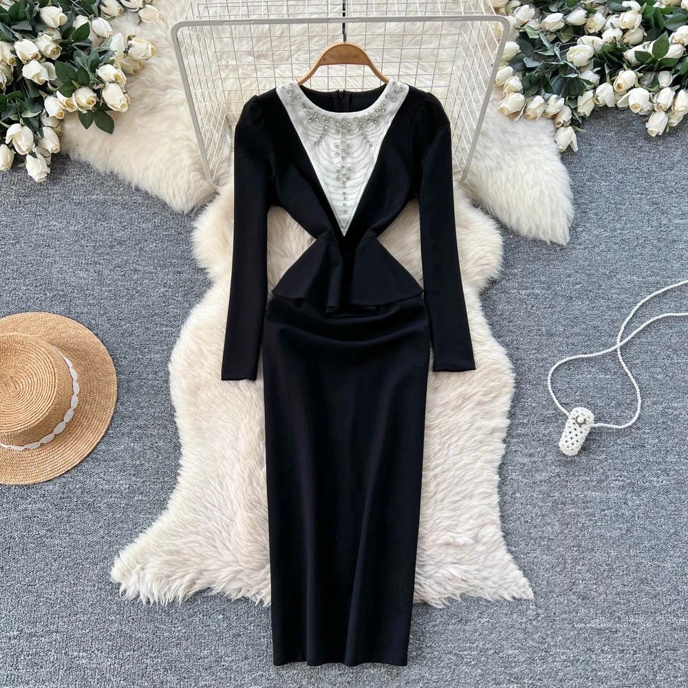 Шикарное винтажное лоскутное длинное платье с длинными рукавами, корейская модная женская одежда, церемониальные платья
Шикарное винтажное лоскутное длинное платье с длинными рукавами, корейская модная женская одежда, церемониальные платья