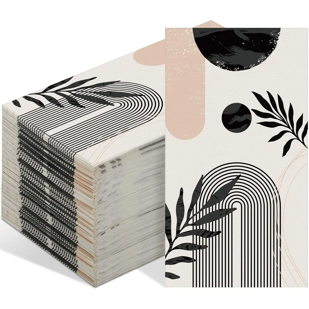 100 Pack Disposable Paper Hand Towels - Ideal for Bathroom, Powder Room, Dinner Napkins, and Party Table Decor in Black Boho Sty
100 Pack Disposable Paper Hand Towels - Ideal for Bathroom, Powder Room, Dinner Napkins, and Party Table Decor in Black Boho Sty