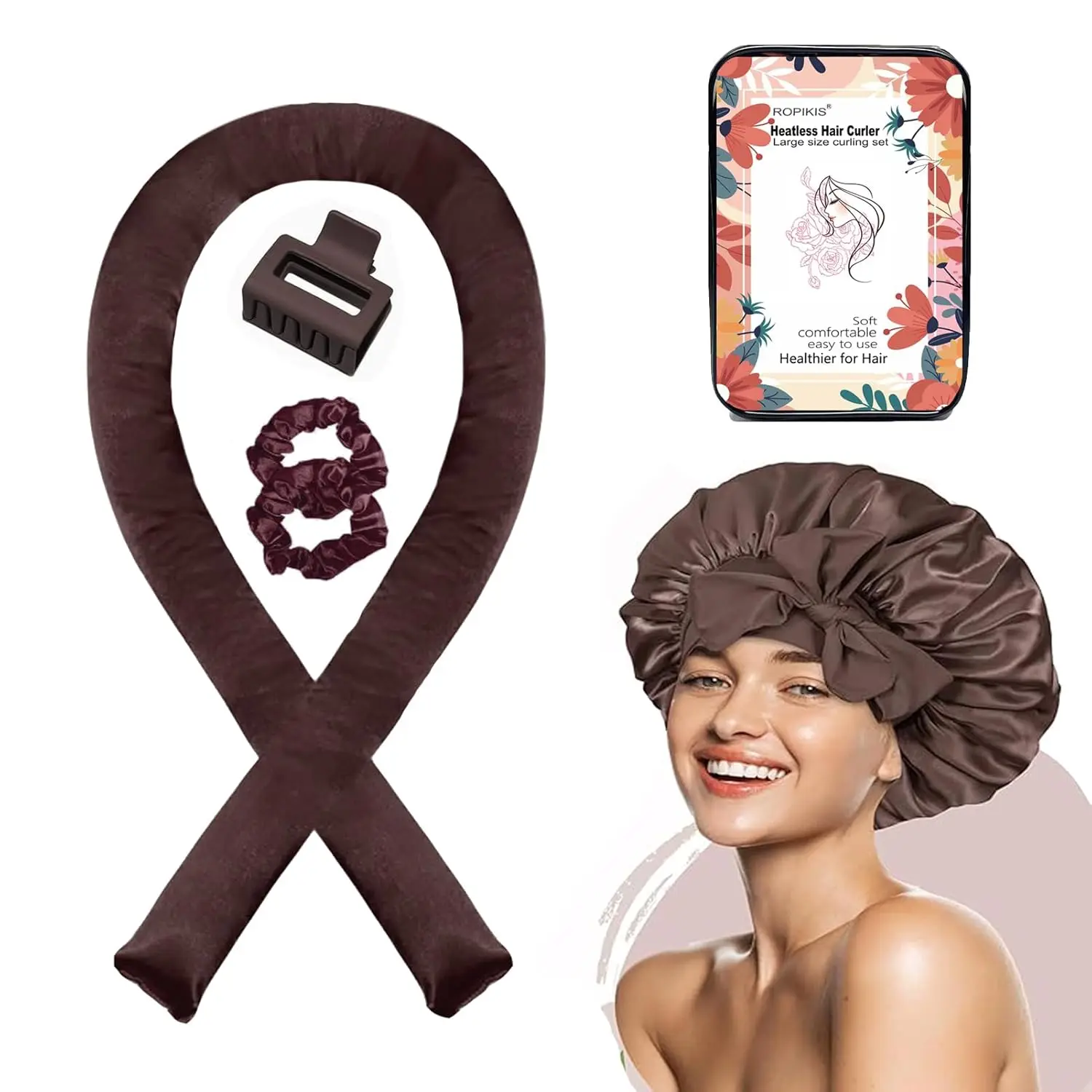 6pcs Satin Heatless Hair Cur lers Set with Bonnet & Clip, Jumbo Flexi Rollers, Sleeping Soft Headband Hair Styling Tools
6pcs Satin Heatless Hair Cur lers Set with Bonnet & Clip, Jumbo Flexi Rollers, Sleeping Soft Headband Hair Styling Tools