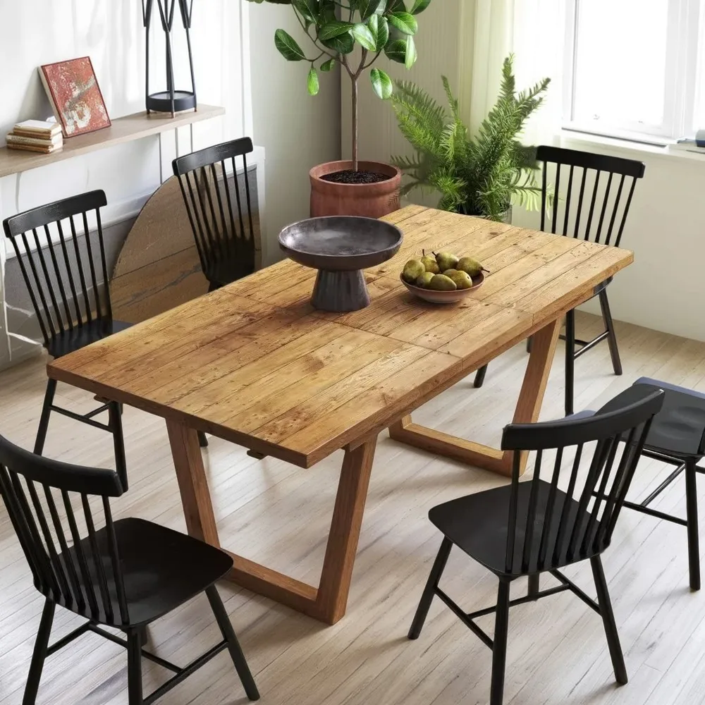 Extendable Dining Table, 55-70.5'' Kitchen Table for 4 6 8, Large Pine Wood Rectangular Dining Room Table Space Saving for Kitch
Extendable Dining Table, 55-70.5'' Kitchen Table for 4 6 8, Large Pine Wood Rectangular Dining Room Table Space Saving for Kitch