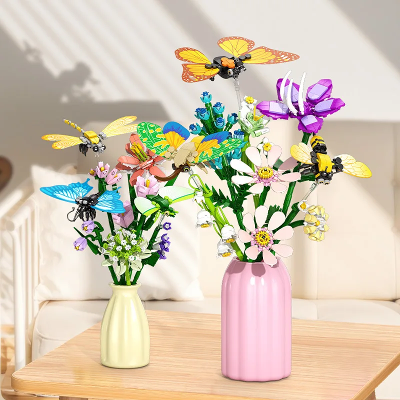 Domestic Building Blocks Butterfly Flower Branches Rose Insect Flower Branches Desktop Ornament Puzzle Assembly Girls' Building
Domestic Building Blocks Butterfly Flower Branches Rose Insect Flower Branches Desktop Ornament Puzzle Assembly Girls' Building