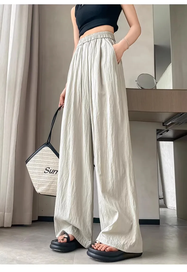 Thin, High-waisted, Slimming, Loose, Laid-back and Casual, Cool Pants for Women New Ice Silk Wide-leg Pants for Women in Summer
Thin, High-waisted, Slimming, Loose, Laid-back and Casual, Cool Pants for Women New Ice Silk Wide-leg Pants for Women in Summer