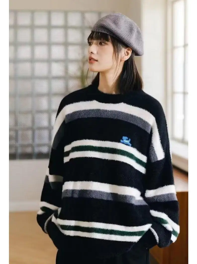 Trendy Men's Knitted Sweater round Ne Stripe Base irt Autumn Winter Casual Loose Fit Long Sve Anti-Wrinkle Polyester
Trendy Men's Knitted Sweater round Ne Stripe Base irt Autumn Winter Casual Loose Fit Long Sve Anti-Wrinkle Polyester