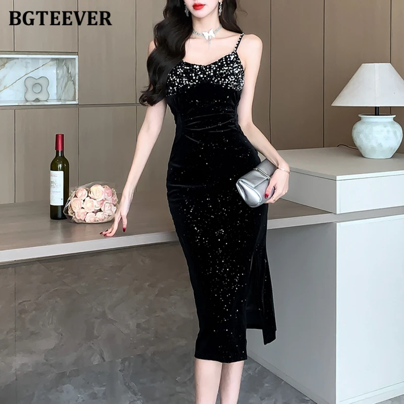 BGTEEVER Fashion V-neck Skinny Women Split Patchwork Bodycon Sequin Dress Elegant Slim Waist Female Sleeveless Package Hip Dress
BGTEEVER Fashion V-neck Skinny Women Split Patchwork Bodycon Sequin Dress Elegant Slim Waist Female Sleeveless Package Hip Dress