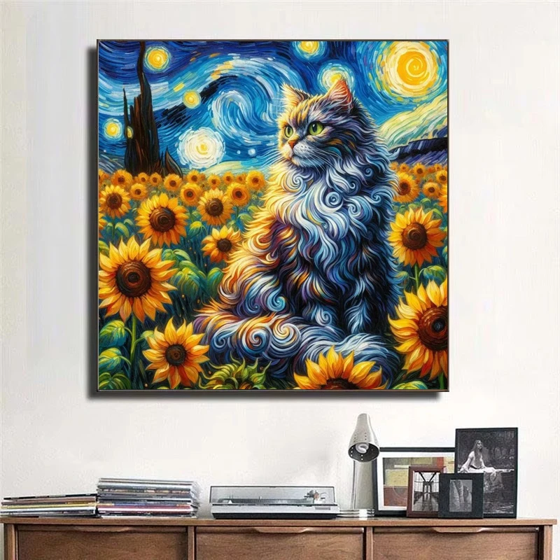Starry Night Sunflower Cat 500/1024PCS Jigsaw Puzzles Challenging Family Activity Games Home Decor Holiday Gifts
Starry Night Sunflower Cat 500/1024PCS Jigsaw Puzzles Challenging Family Activity Games Home Decor Holiday Gifts