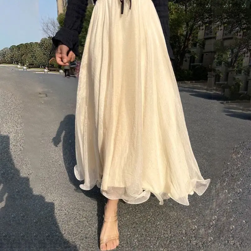 Skirts Women All-match Summer High Elastic Waist Woman Solid Casual Elegant Korean Fashion Streetwear Elegant Pure Skirts Q179
Skirts Women All-match Summer High Elastic Waist Woman Solid Casual Elegant Korean Fashion Streetwear Elegant Pure Skirts Q179