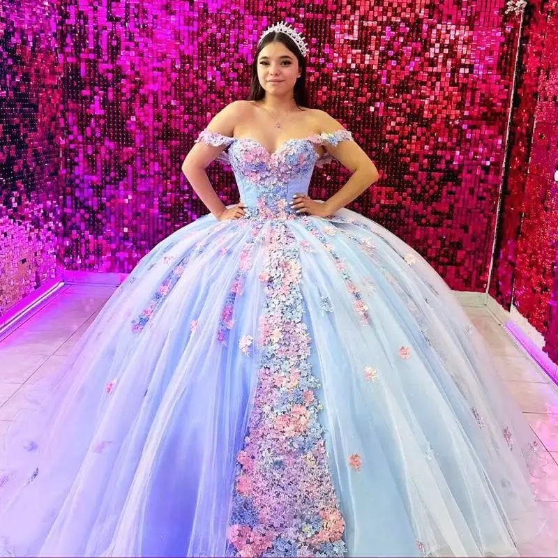 Изысканные синие платья Quinceanera в форме сердца по индивидуальному заказу, бальное платье с открытыми плечами и аппликацией в виде цветов, Vestidos De 15 Anos
Изысканные синие платья Quinceanera в форме сердца по индивидуальному заказу, бальное платье с открытыми плечами и аппликацией в виде цветов, Vestidos De 15 Anos