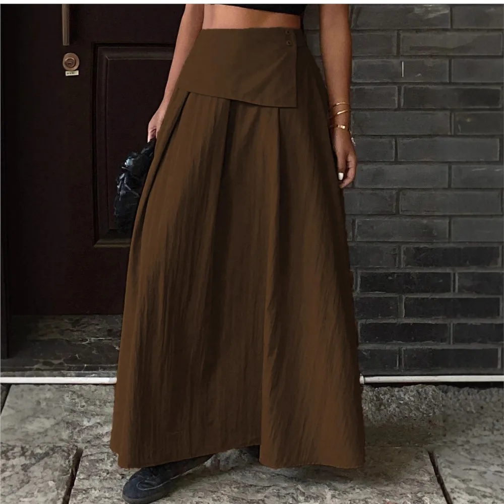 Women's Solid Color Skirt Slim Straight Bohemian Style High Waist Pleated Long Skirts Casual Commuting Versatile Daily Skirt
Women's Solid Color Skirt Slim Straight Bohemian Style High Waist Pleated Long Skirts Casual Commuting Versatile Daily Skirt