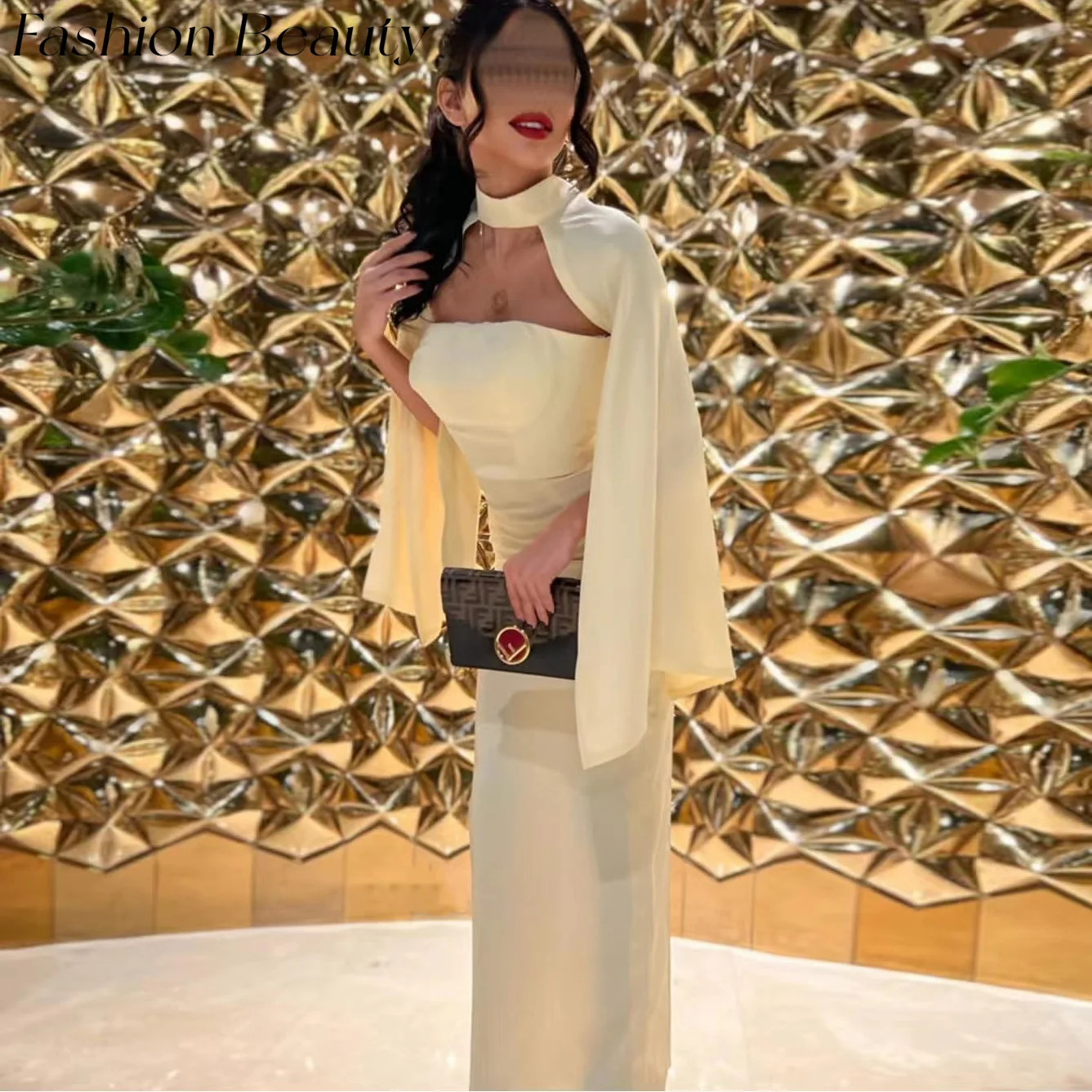 Fashion Beauty Simple Evening Dresses Cut-Out Capelet Sheath Slit Floor-Length Party Dress For Women 2024 vestidos de noche
Fashion Beauty Simple Evening Dresses Cut-Out Capelet Sheath Slit Floor-Length Party Dress For Women 2024 vestidos de noche
