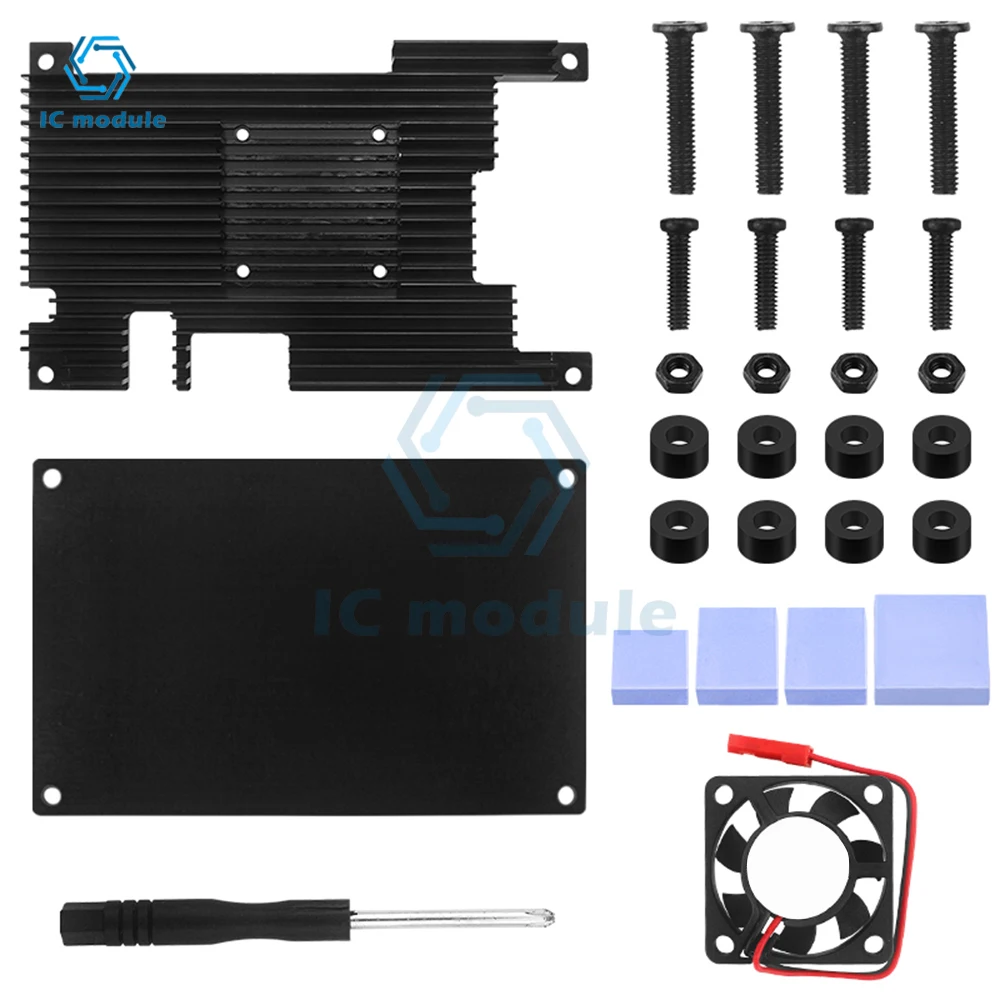 Aluminum Case with Fan Active Passive Cooling Radiator with Heatsink Black Metal Shell for Orange Pi 5
Aluminum Case with Fan Active Passive Cooling Radiator with Heatsink Black Metal Shell for Orange Pi 5