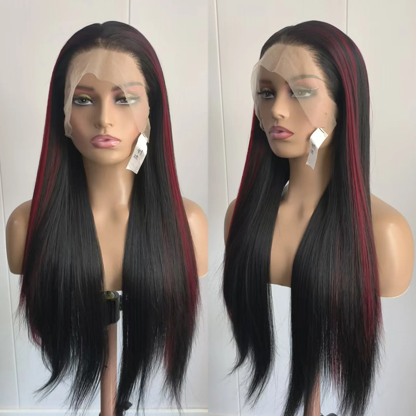 Red Highlight Black Lace Front Wig Long Black Wig Synthetic Straight Highlight Wig for Women Daily Party Use
Red Highlight Black Lace Front Wig Long Black Wig Synthetic Straight Highlight Wig for Women Daily Party Use
