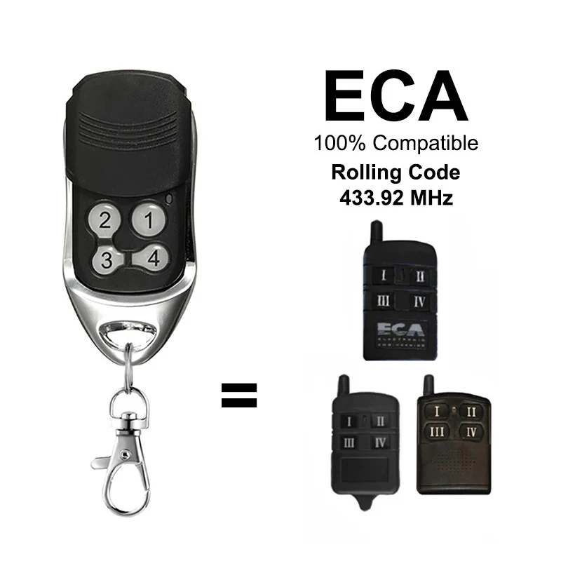 1-10PCS ECA 433.92MHz Rolling Code Garage Door Remote Control For ECA 81CR 82CR 84CR ARC-6 Keychain Handheld Transmitter
1-10PCS ECA 433.92MHz Rolling Code Garage Door Remote Control For ECA 81CR 82CR 84CR ARC-6 Keychain Handheld Transmitter