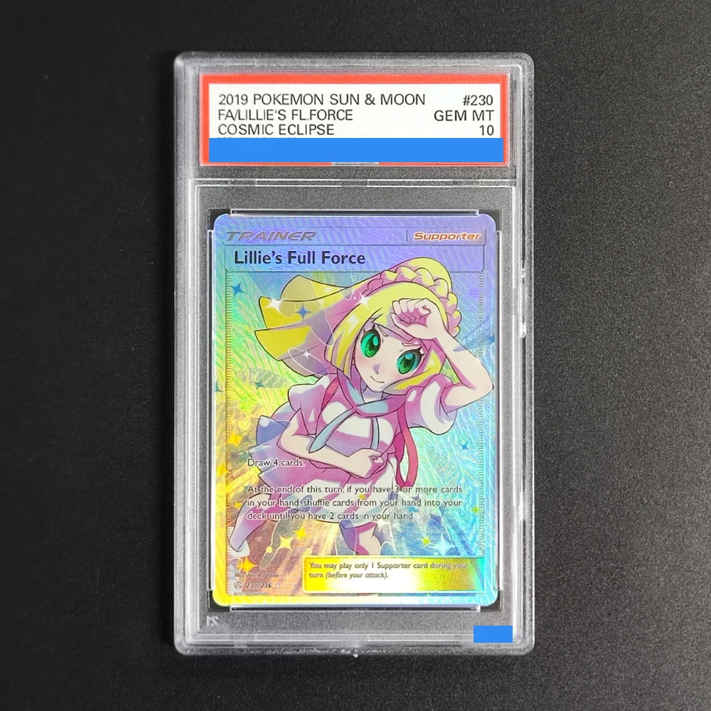 2019 POKEMON SUN & MOON FA/LILLIE'S FL.FORCE COSMIC ECLIPSE 230 GEM MT 10 Collection DIY Rating Card High Quality Replica Card
2019 POKEMON SUN & MOON FA/LILLIE'S FL.FORCE COSMIC ECLIPSE 230 GEM MT 10 Collection DIY Rating Card High Quality Replica Card