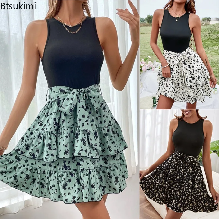 New 2025 Women's Summer Floral Print Boho Beach Dress Knitted Elastic Sleeveless Vest Elegant Women Slim Mini Club Party Dress
New 2025 Women's Summer Floral Print Boho Beach Dress Knitted Elastic Sleeveless Vest Elegant Women Slim Mini Club Party Dress