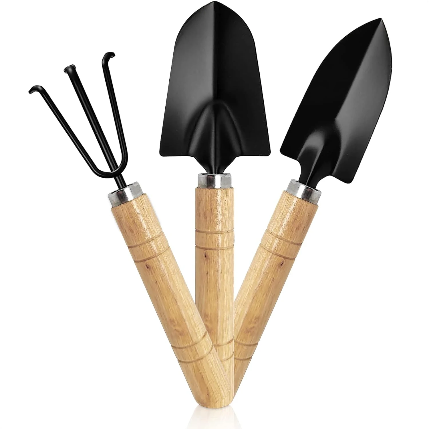 Ergonomic Comfortable Heavy Duty 3-Piece Wood Handle Gardening Tool Set - Includes Hand Shovel, Small Garden Rake, and Trowel -
Ergonomic Comfortable Heavy Duty 3-Piece Wood Handle Gardening Tool Set - Includes Hand Shovel, Small Garden Rake, and Trowel -