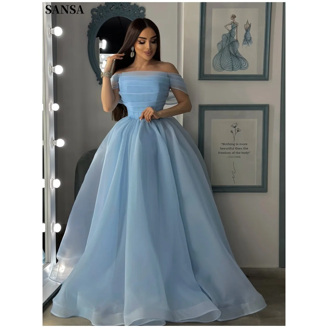 Sansa Customized Baby Blue Formal Dress with Off Shoulder Neckline, Voluminous Skirt and Pleated Bodice Wedding Guest Attire
Sansa Customized Baby Blue Formal Dress with Off Shoulder Neckline, Voluminous Skirt and Pleated Bodice Wedding Guest Attire