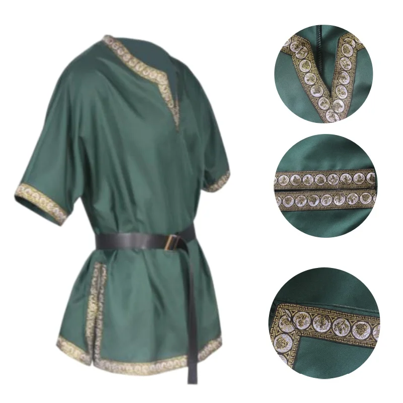 Men Medieval Green Tunic Knight Warrior Costume Viking Pirate Saxon Chevalier Braid Top Shirt Adult Outfit
Men Medieval Green Tunic Knight Warrior Costume Viking Pirate Saxon Chevalier Braid Top Shirt Adult Outfit