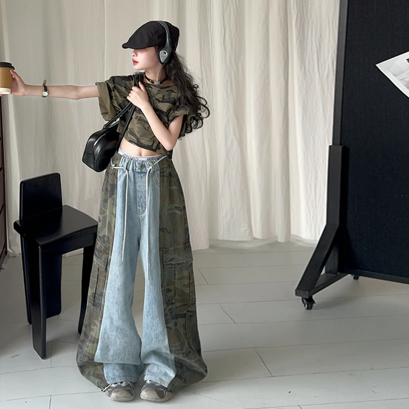 Осень 202, новые камуфляжные контрастные джинсы, удобные универсальные брюки с широкими штанинами
Осень 202, новые камуфляжные контрастные джинсы, удобные универсальные брюки с широкими штанинами