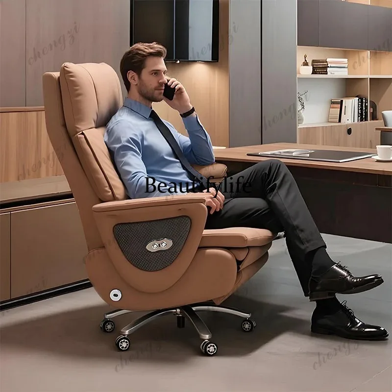 Luxury Massage Executive Chair with Genuine Leather - Ergonomic Office Desk Chair for Prolonged Sitting Comfort Furniture
Luxury Massage Executive Chair with Genuine Leather - Ergonomic Office Desk Chair for Prolonged Sitting Comfort Furniture