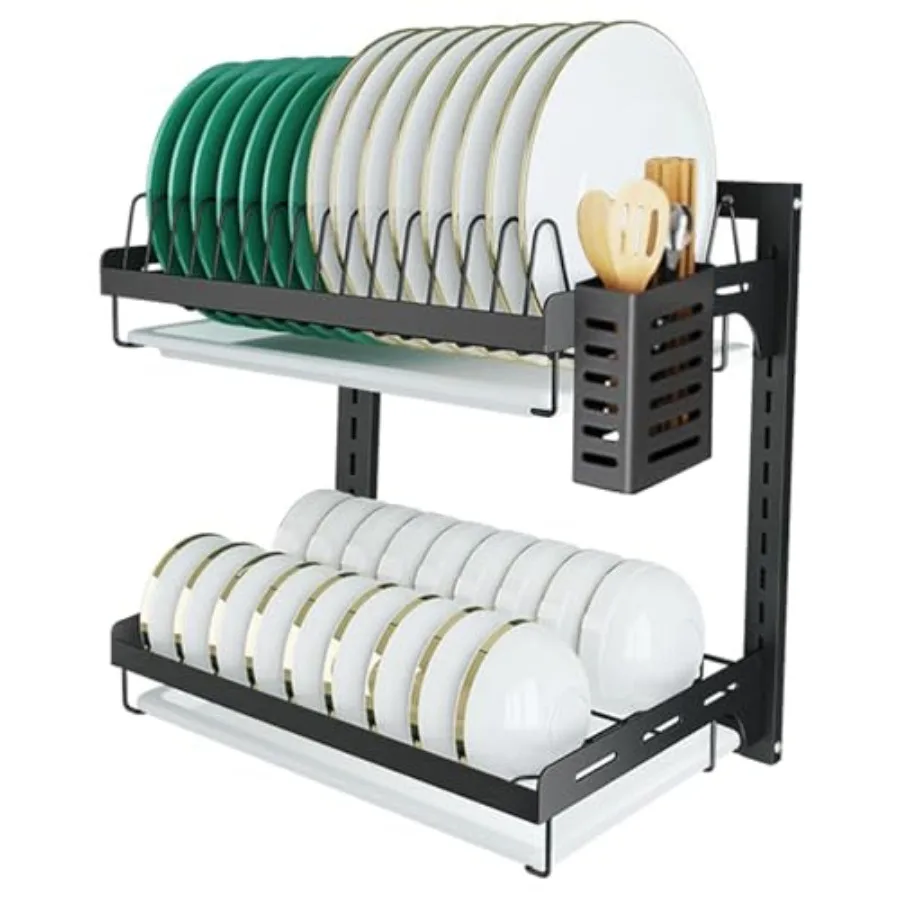 Hanging Dish Drying Rack, Wall Mounted Dish Rack Kitchen, 2 Tier Plate Organizer Wall Mount, Stainless Steel Dish Drainer Stora
Hanging Dish Drying Rack, Wall Mounted Dish Rack Kitchen, 2 Tier Plate Organizer Wall Mount, Stainless Steel Dish Drainer Stora