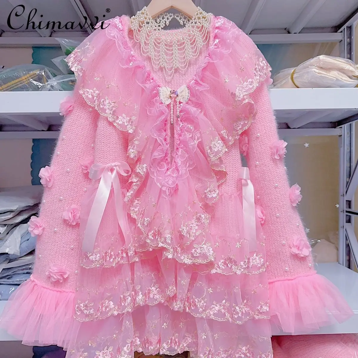 Original New Heavy Handmade Crochet Flower Sweet Girl Knitted Top Fashion Autumn Mesh Stitching Pink Cardigan Women Sweaters
Original New Heavy Handmade Crochet Flower Sweet Girl Knitted Top Fashion Autumn Mesh Stitching Pink Cardigan Women Sweaters