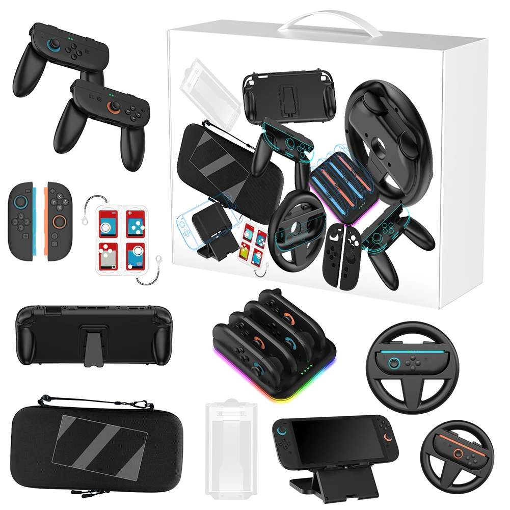Accessories Bundle Kit Steering Wheel Handle Charging Base Bracket Travel Game Carry Case Suit for Outdoor Travel Home Office
Accessories Bundle Kit Steering Wheel Handle Charging Base Bracket Travel Game Carry Case Suit for Outdoor Travel Home Office
