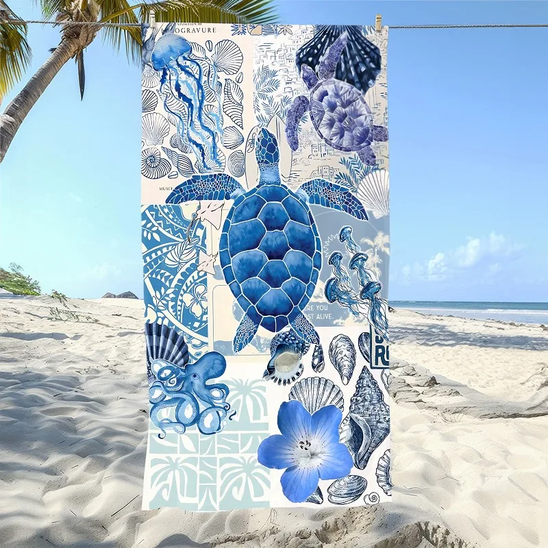 Vintage Blue Sea Turtle Print Beach Towel Polyester Quick Dry Bath Towels Nautical Marine Life Summer Pool Travel Mat Blanket
Vintage Blue Sea Turtle Print Beach Towel Polyester Quick Dry Bath Towels Nautical Marine Life Summer Pool Travel Mat Blanket