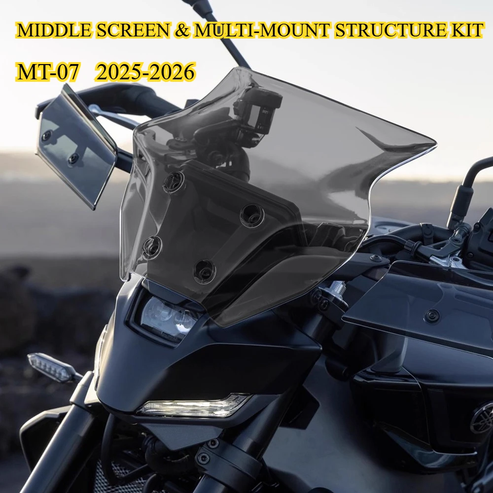 For 2025-2026 Yamaha MT-07 windshield, competitive windshield, wind guide, central control screen and bracket structure kit
For 2025-2026 Yamaha MT-07 windshield, competitive windshield, wind guide, central control screen and bracket structure kit