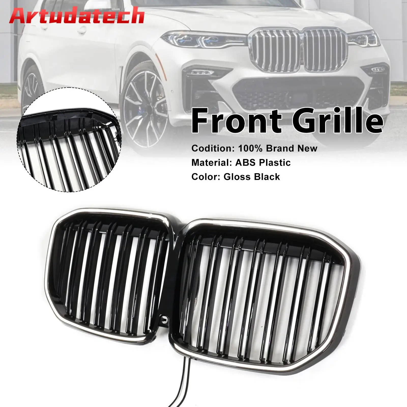 Artudatech Double Slat Gloss Black Front Kidney Grill Grille Fit for BMW X7 G07 2019 2020 2021 2022 Car Accessories
Artudatech Double Slat Gloss Black Front Kidney Grill Grille Fit for BMW X7 G07 2019 2020 2021 2022 Car Accessories
