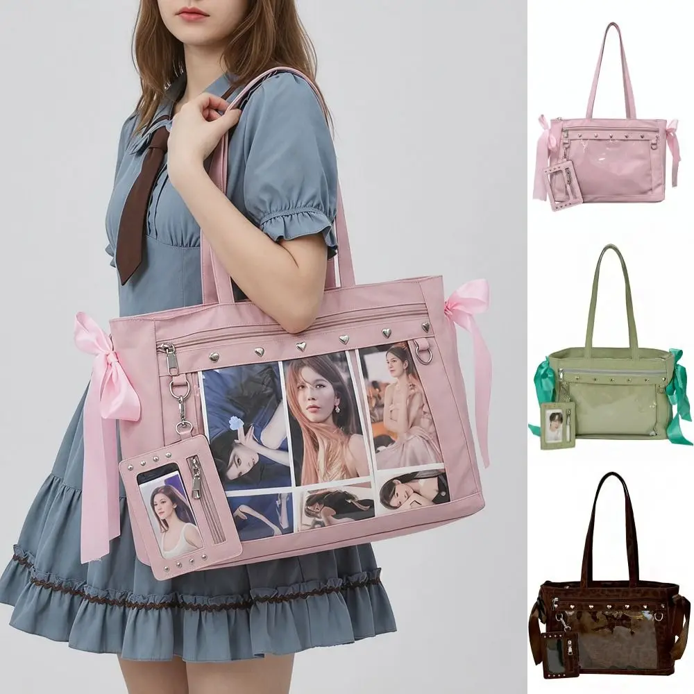 Harajuku Bow Rivet Itabag Badge Display Idol Merchandise Storage PVC Transparent Shoulder Bag Y2K Large Capacity Ulzzang Ita Bag
Harajuku Bow Rivet Itabag Badge Display Idol Merchandise Storage PVC Transparent Shoulder Bag Y2K Large Capacity Ulzzang Ita Bag