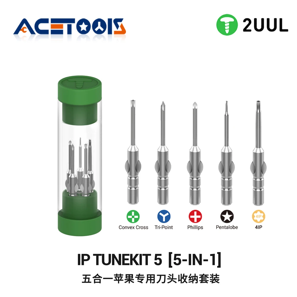 2UUL SD25 Magnetic Screwdriver Bit Set 5 in 1 Pentalobe Tri Point Phillips Convex Cross Bits 4mm Shank for iPhone Repair Tool
2UUL SD25 Magnetic Screwdriver Bit Set 5 in 1 Pentalobe Tri Point Phillips Convex Cross Bits 4mm Shank for iPhone Repair Tool