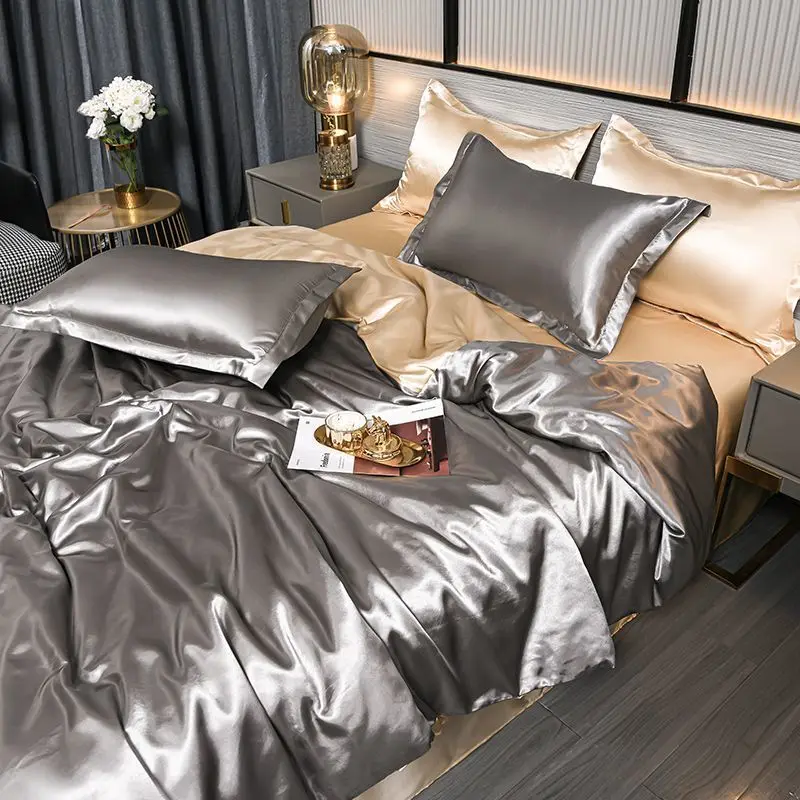 Luxury Ice Silk Bedding Set Satin Silky Duvet Cover Set With Pillowcase High-end Home Textiles Solid Color Bed Cover Sets
Luxury Ice Silk Bedding Set Satin Silky Duvet Cover Set With Pillowcase High-end Home Textiles Solid Color Bed Cover Sets