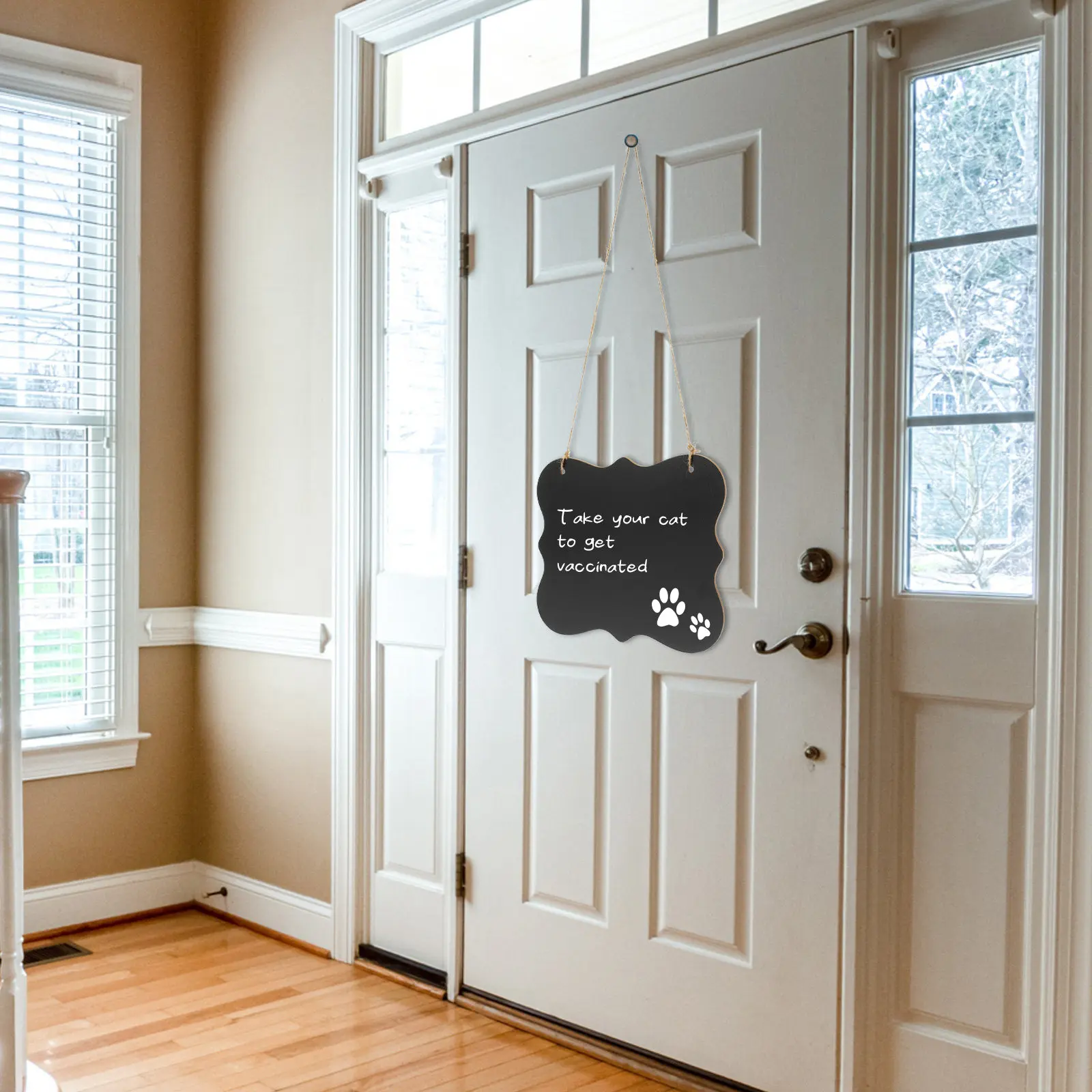 Wall Hanging Chalkboard Sign Double Sided Memo Board Small Door Message Board Hanging Blackboard for Home Office Store
Wall Hanging Chalkboard Sign Double Sided Memo Board Small Door Message Board Hanging Blackboard for Home Office Store