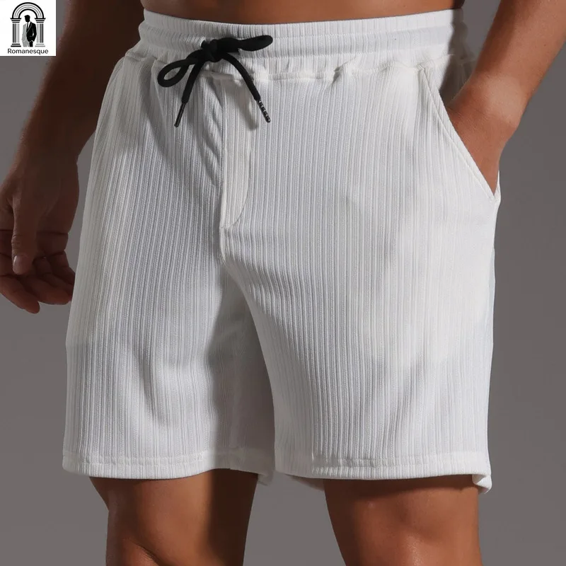 Men's Vertical Striped Ribbed Casual Shorts Elastic Waist Drawstring With Pockets Summer Breathable Beach Shorts Multiple Colors
Men's Vertical Striped Ribbed Casual Shorts Elastic Waist Drawstring With Pockets Summer Breathable Beach Shorts Multiple Colors