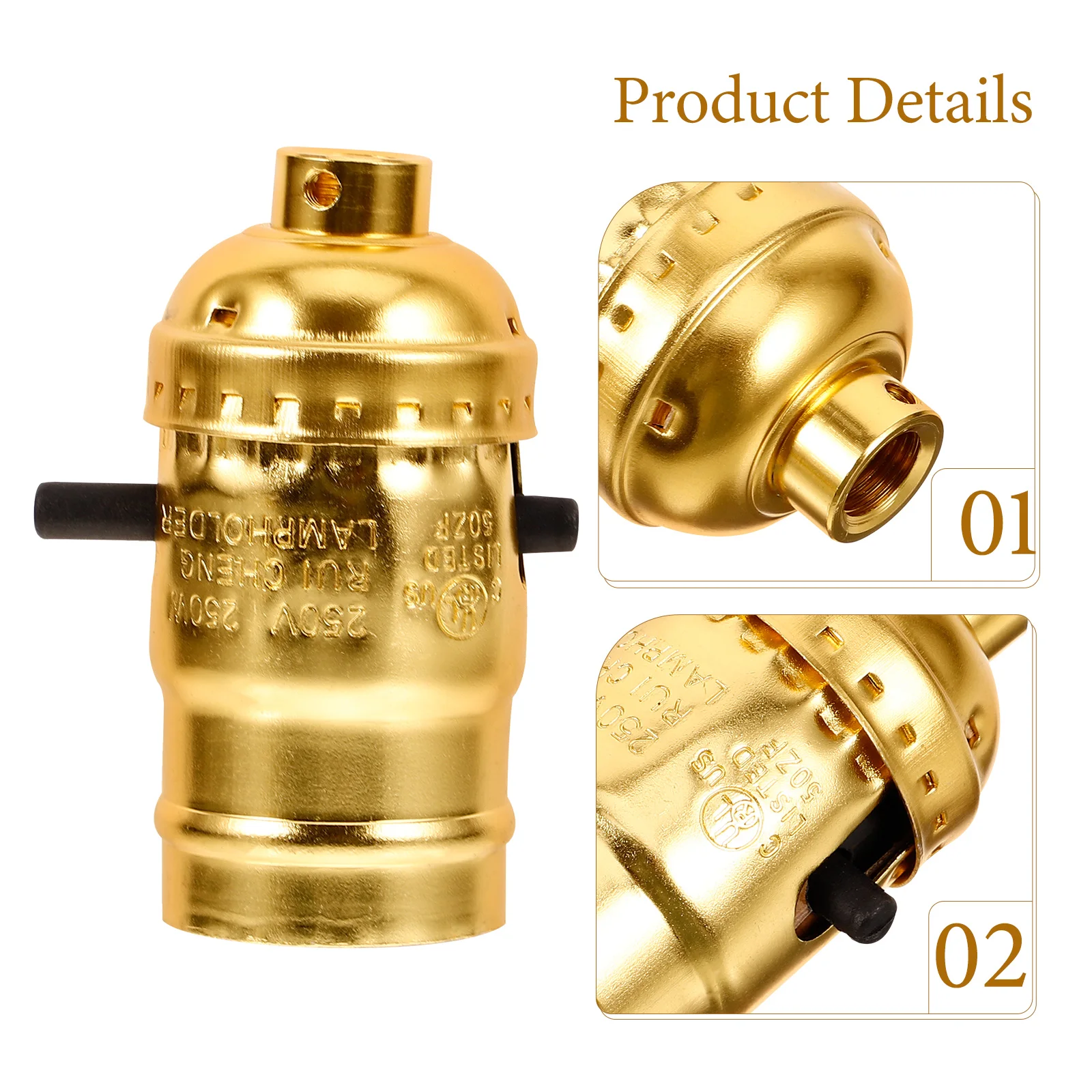 2pcs E26 Push Type Aluminum Lamp Socket Metal Shell Twist Switch Plug Style For Led Bulb Screw Terminal Secure Connection Lamp
2pcs E26 Push Type Aluminum Lamp Socket Metal Shell Twist Switch Plug Style For Led Bulb Screw Terminal Secure Connection Lamp