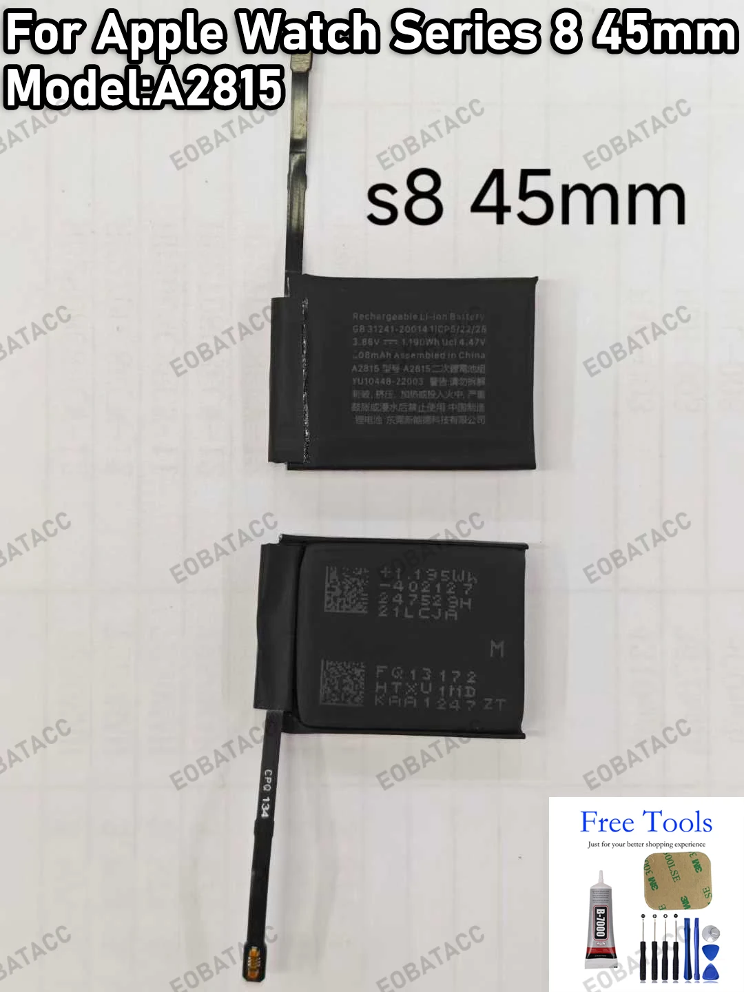 100% New Zero Cycle A2815 Battery For APPLE WATCH 8 45MM iwatch8 45mm Batteries+Free Tools
100% New Zero Cycle A2815 Battery For APPLE WATCH 8 45MM iwatch8 45mm Batteries+Free Tools