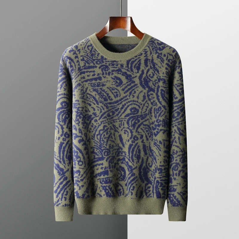 2023 Autumn and Winter Man 100% Wool Cashmere Sweater National Style Jacquard Thickened Jumper Round Neck pullover Long-Sleeved
2023 Autumn and Winter Man 100% Wool Cashmere Sweater National Style Jacquard Thickened Jumper Round Neck pullover Long-Sleeved
