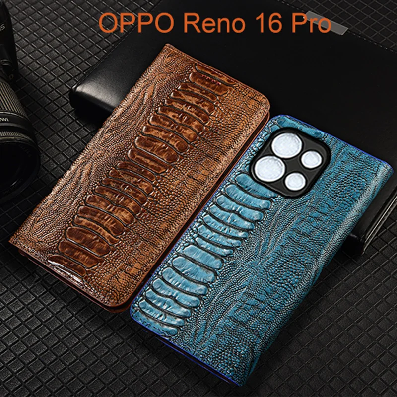 Ostrich Pattern Genuine Leather Flip Case For OPPO Reno 16 Pro Phone Cover Card Cases Scratch Proof
Ostrich Pattern Genuine Leather Flip Case For OPPO Reno 16 Pro Phone Cover Card Cases Scratch Proof