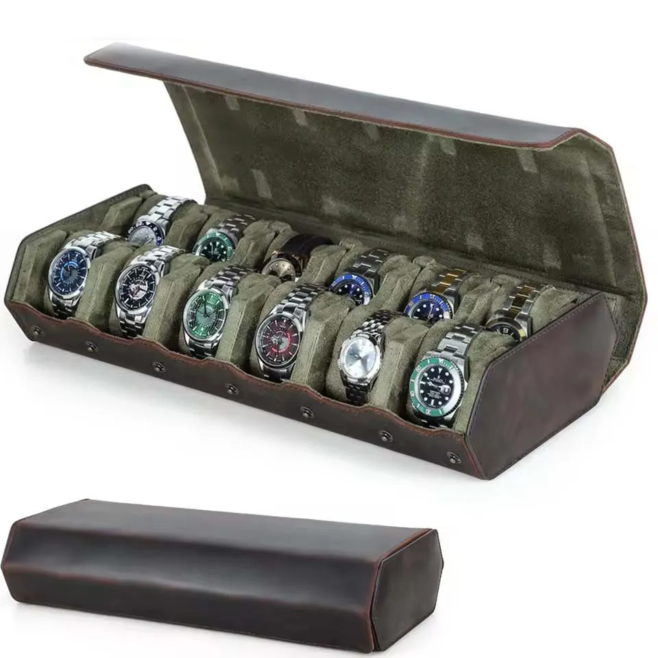High-Quality Genuine Leather 12 Grids Watch Storage Case Portable Vintage Display Watch Organizer Boxes Luxury Men Best Gift Box
High-Quality Genuine Leather 12 Grids Watch Storage Case Portable Vintage Display Watch Organizer Boxes Luxury Men Best Gift Box