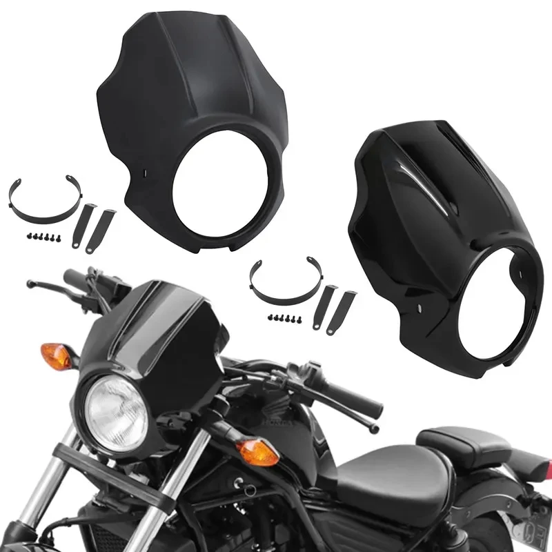 Обтекатель фар мотоцикла для Honda Rebel CMX 300 500 2017-2022, комплекты креплений на переднюю вилку, маска для головы, черная
Обтекатель фар мотоцикла для Honda Rebel CMX 300 500 2017-2022, комплекты креплений на переднюю вилку, маска для головы, черная