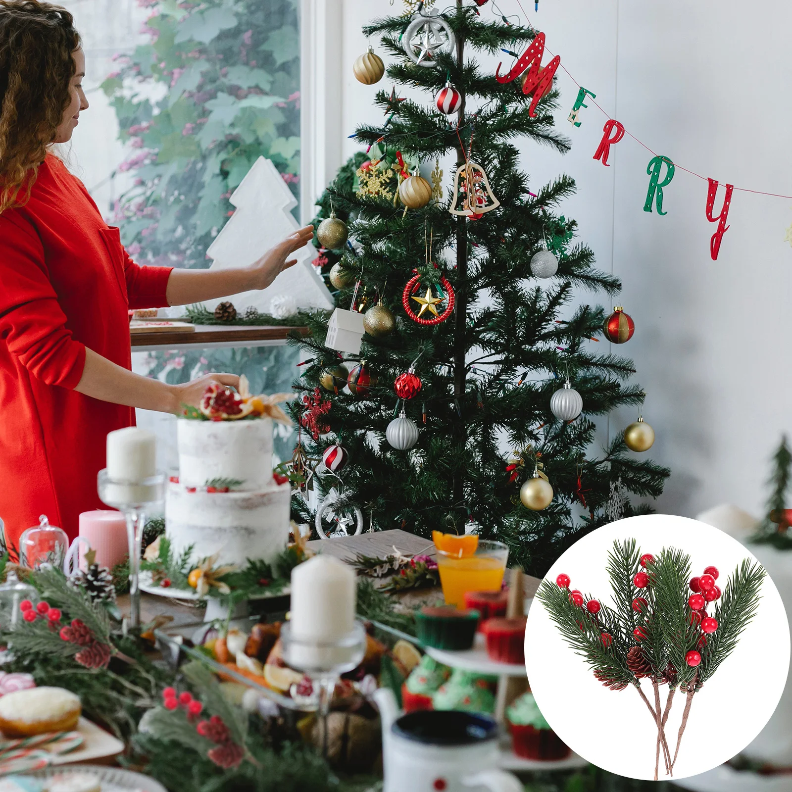 4Pcs Christmas Tree Decorations Red Berry Bouquet Artificial PlantsFlowers DIY Arrangement Home nament Party Layout Christmas
4Pcs Christmas Tree Decorations Red Berry Bouquet Artificial PlantsFlowers DIY Arrangement Home nament Party Layout Christmas