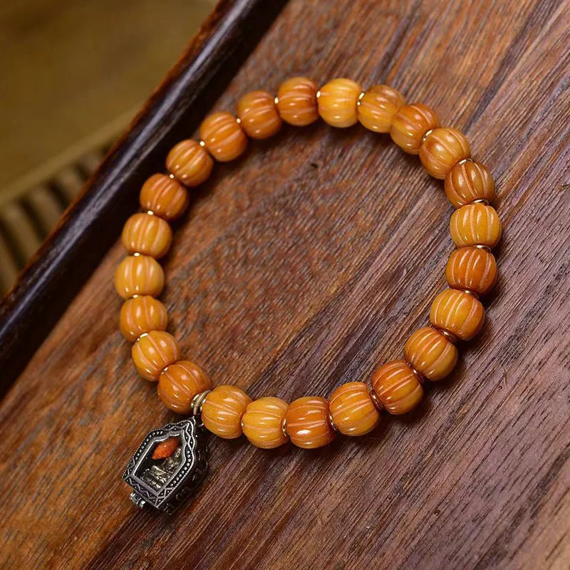 Tibetan Bone Carving Pumpkin Beads Single-Wrap Agate Turquoise WhiteAccessories Rosary Bracelet
Tibetan Bone Carving Pumpkin Beads Single-Wrap Agate Turquoise WhiteAccessories Rosary Bracelet